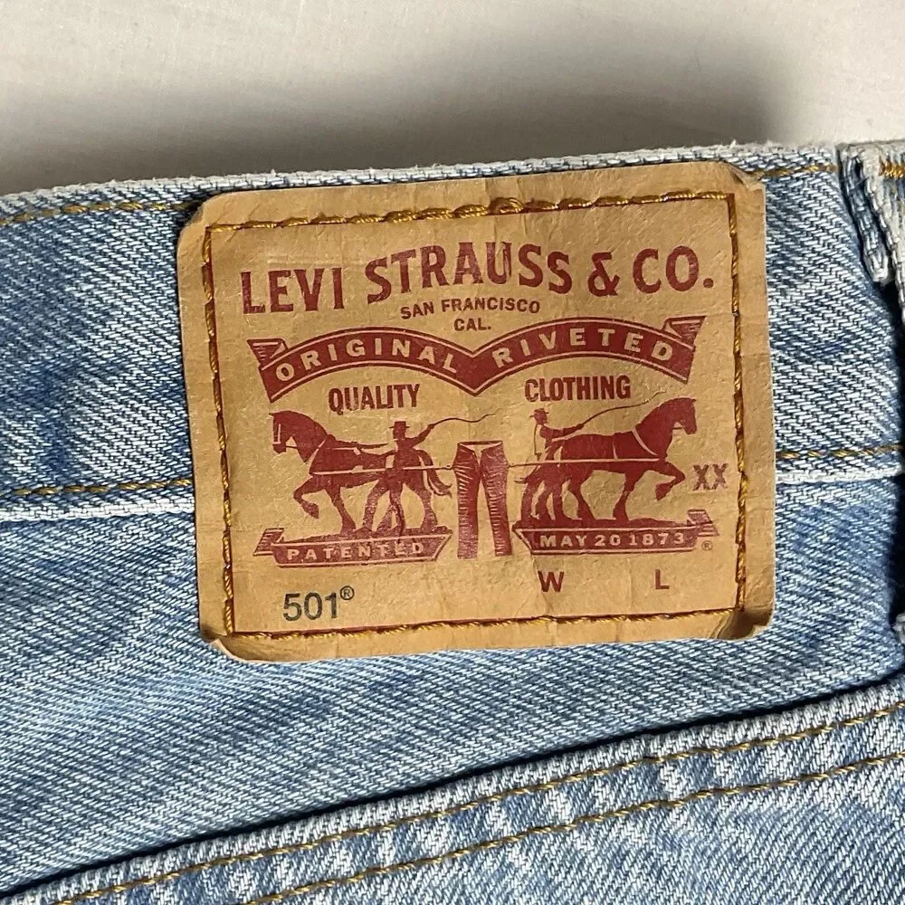 Levis 501 Jean Shorts Mens Sz 33 Original Hemmed 9